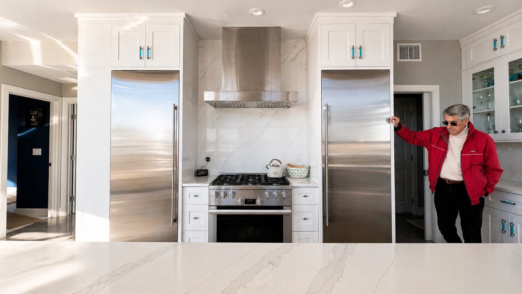 John J. Chando Jr. in the finished kitchen of a JJC custom home on the Jersey Shore