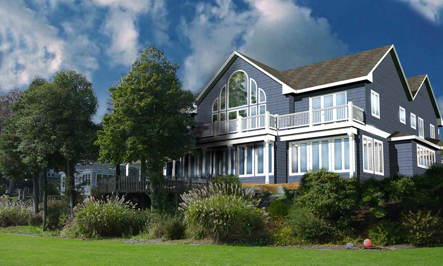 3D architectural rendering of a Jersey Shore custom home, exterior view