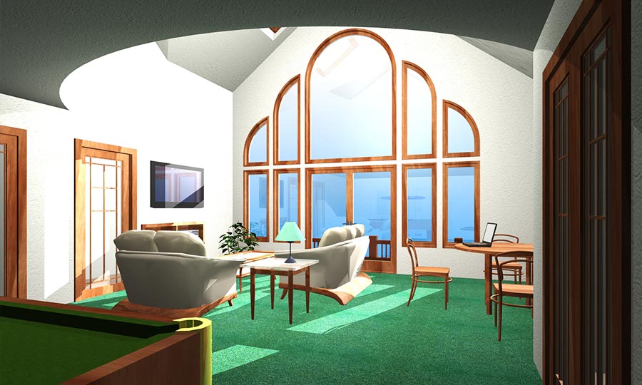 Interior 3D rendering of a Jersey Shore custom home design
