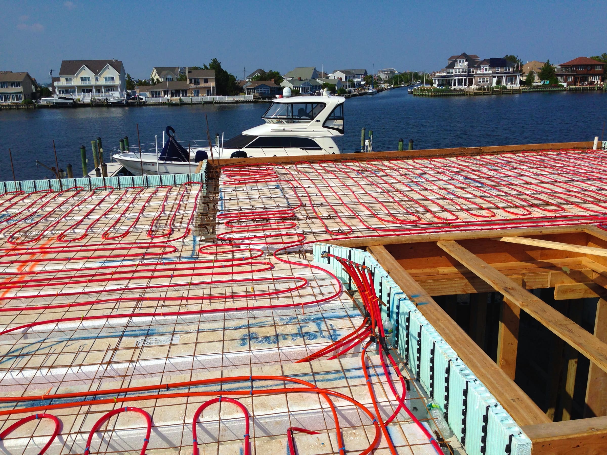 Breakaway wall framing under an elevated Jersey Shore hurricane-proof home