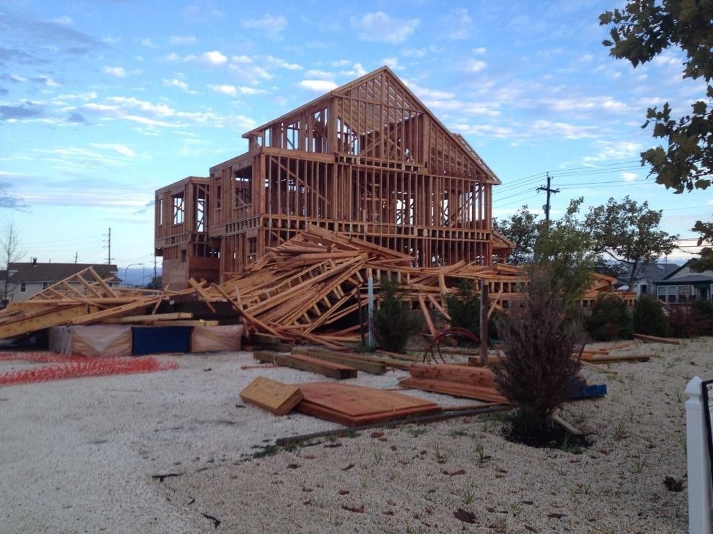 ICF wall under construction on a Jersey Shore custom home