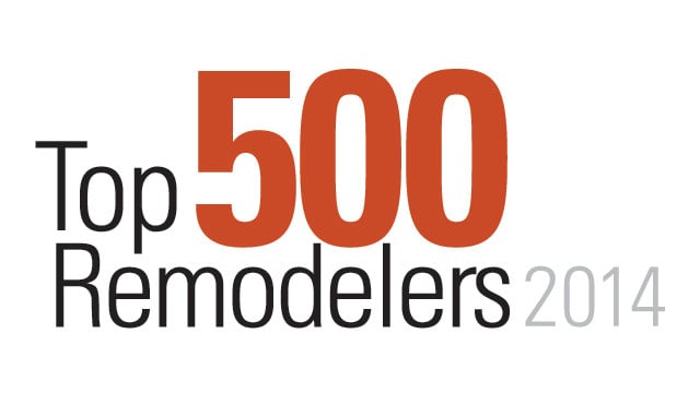 Qualified Remodeler Top 500 2014 award showing JJC Inc. ranked #174
