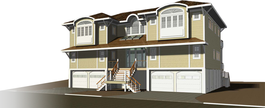 3D rendering of a custom home exterior