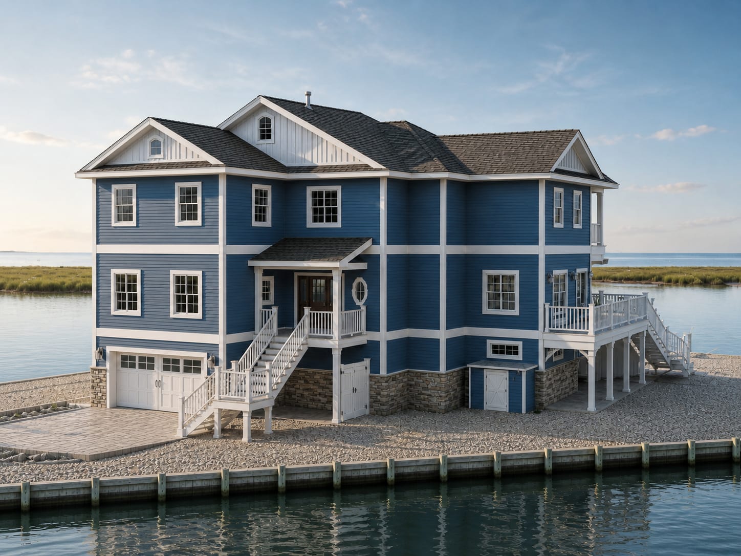 Architectural rendering of a JJC-designed bayfront home in Ortley Beach NJ